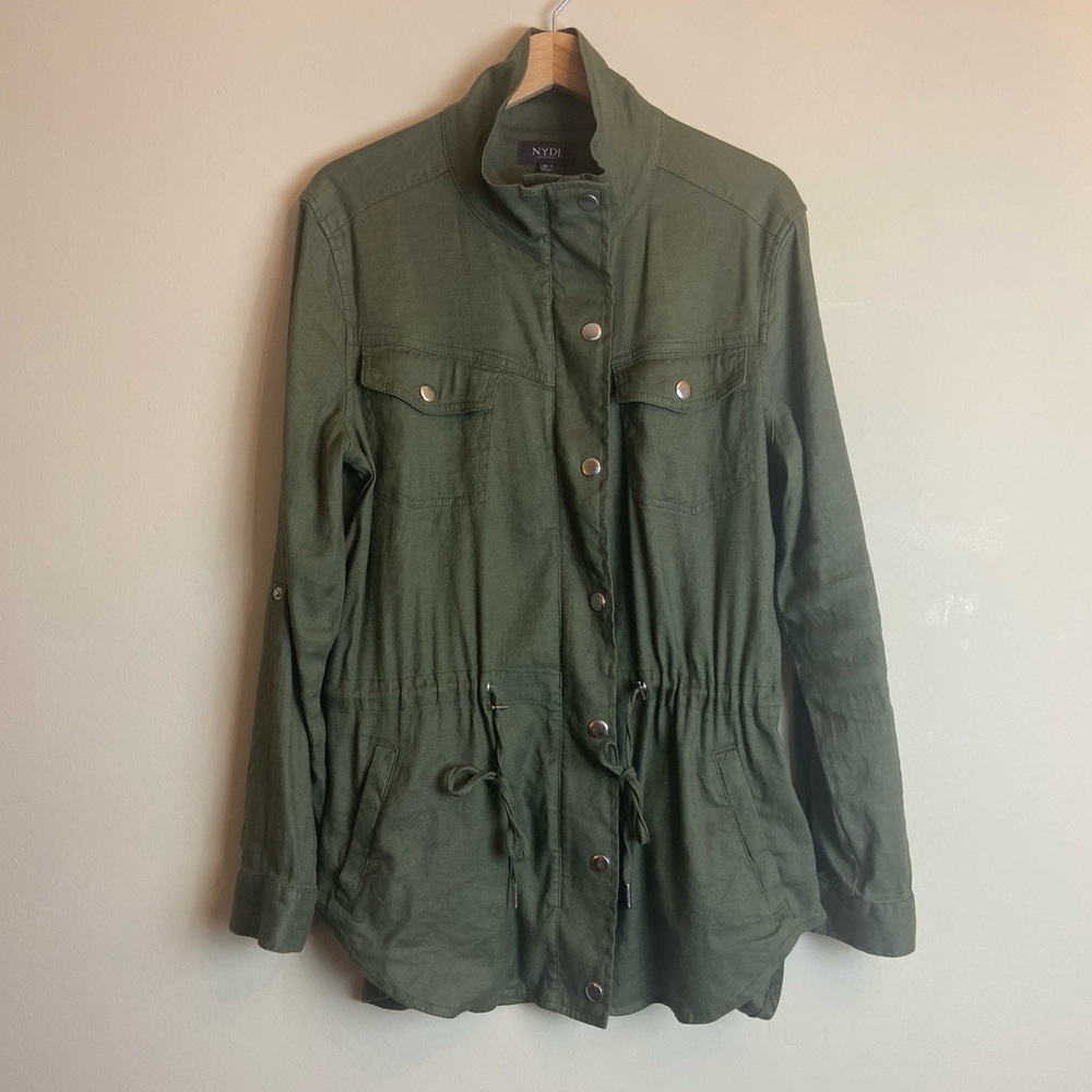 NYDJ Utility Jacket - Army Green Linen Blend - Women’s Medium